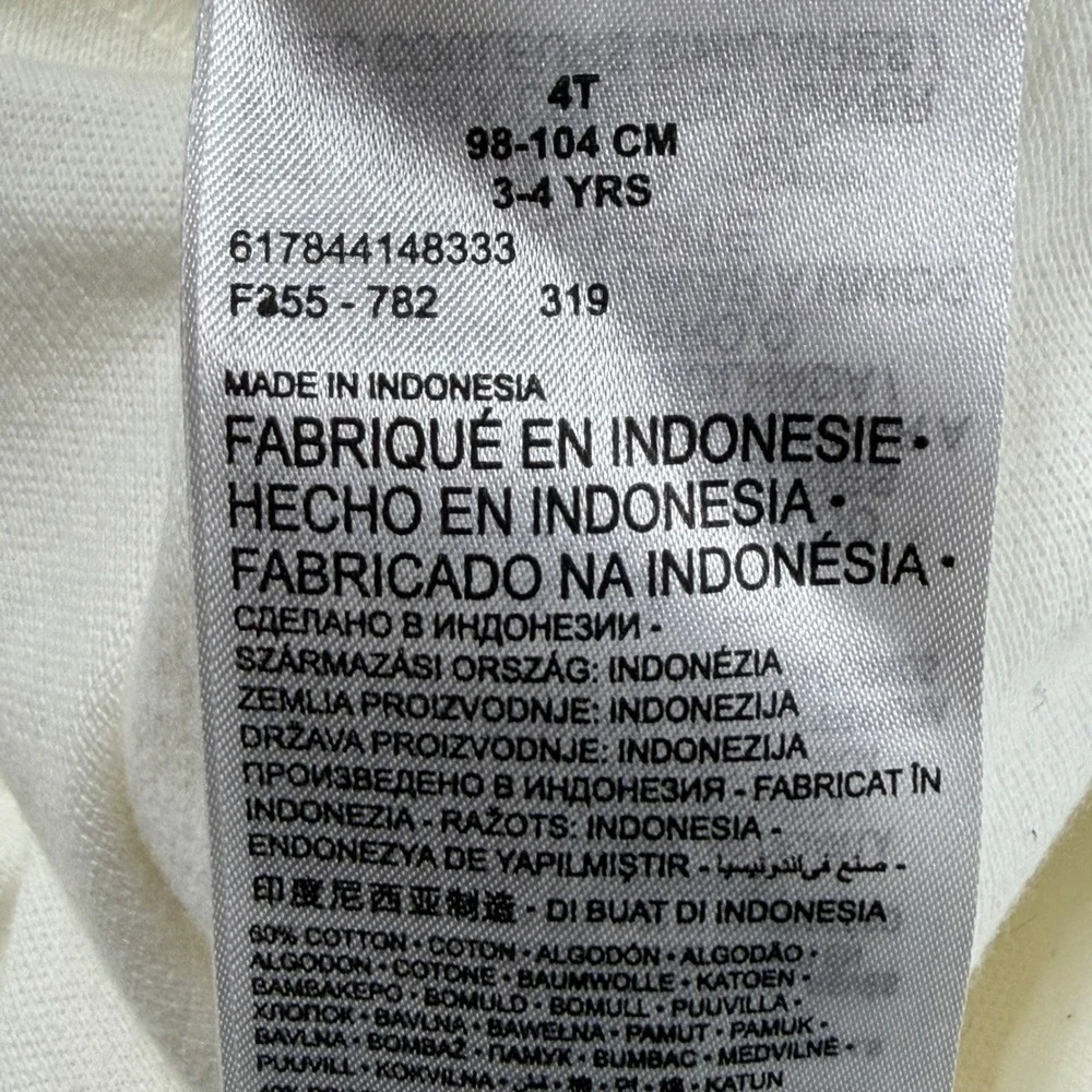 Nike Sportswear Polo Dress Girls 4T Ruffle Hem Cotton Blend Sail White Preppy